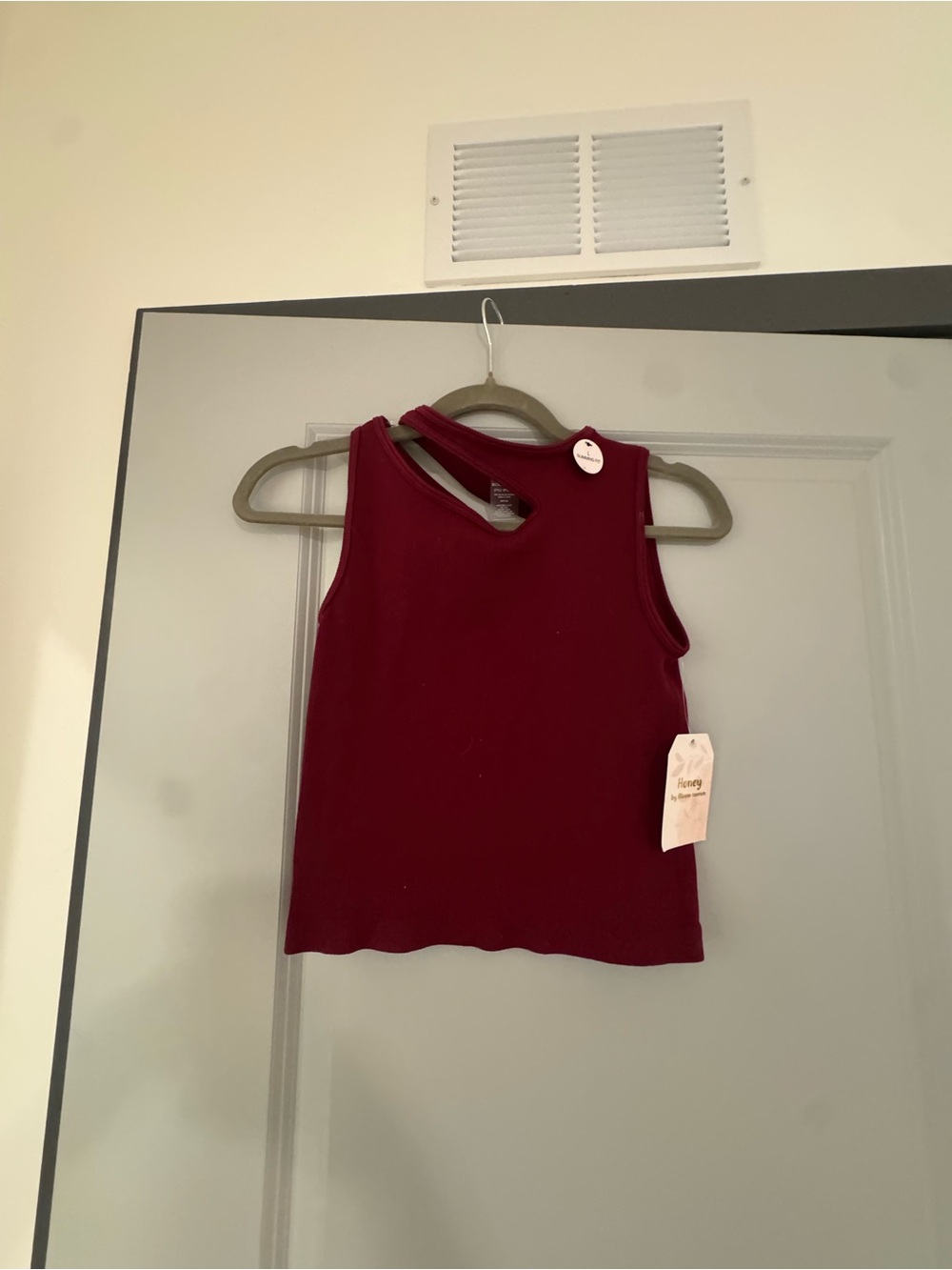 Sleeveless Burgundy Tank Top with Cross Strap